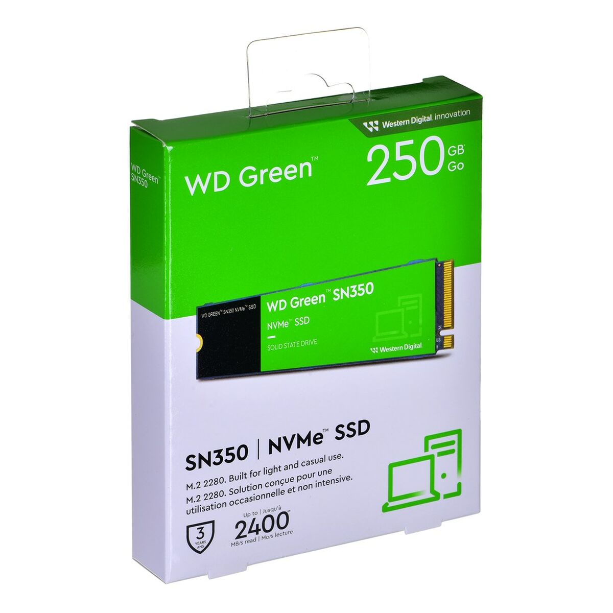 WD Green SN350 NVMe SSD 250Go M.2 2280 PCIe Gen3