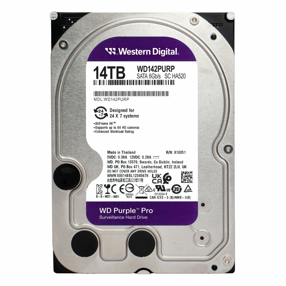 WD Purple Pro 14To SATA 3.5p HDD 6Gb/s