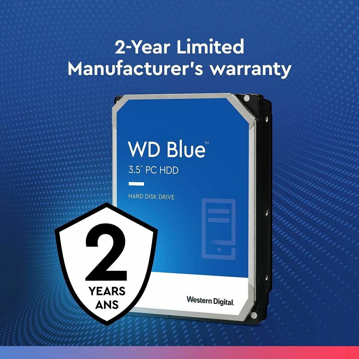 WD Blue 2To SATA 6Gb/s HDD internal 3.5p serial ATA 256Mo cache 5400tPM RoHS compliant Bulk