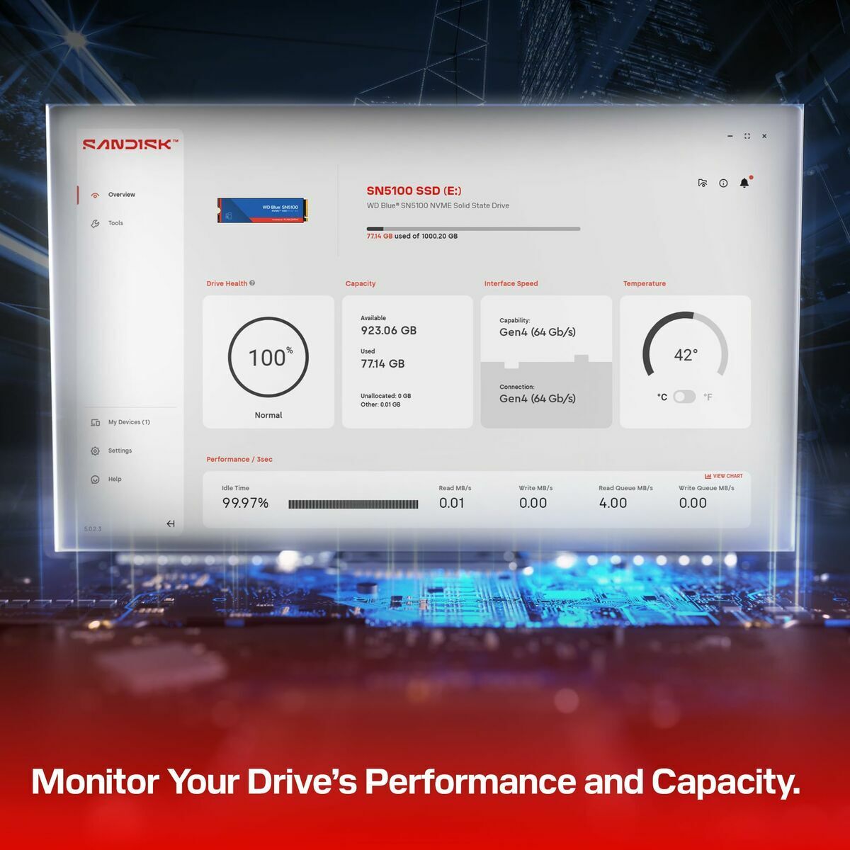 WD Disque SSD Blue SN5100 NVMe 1To POWERED BY SANDISK