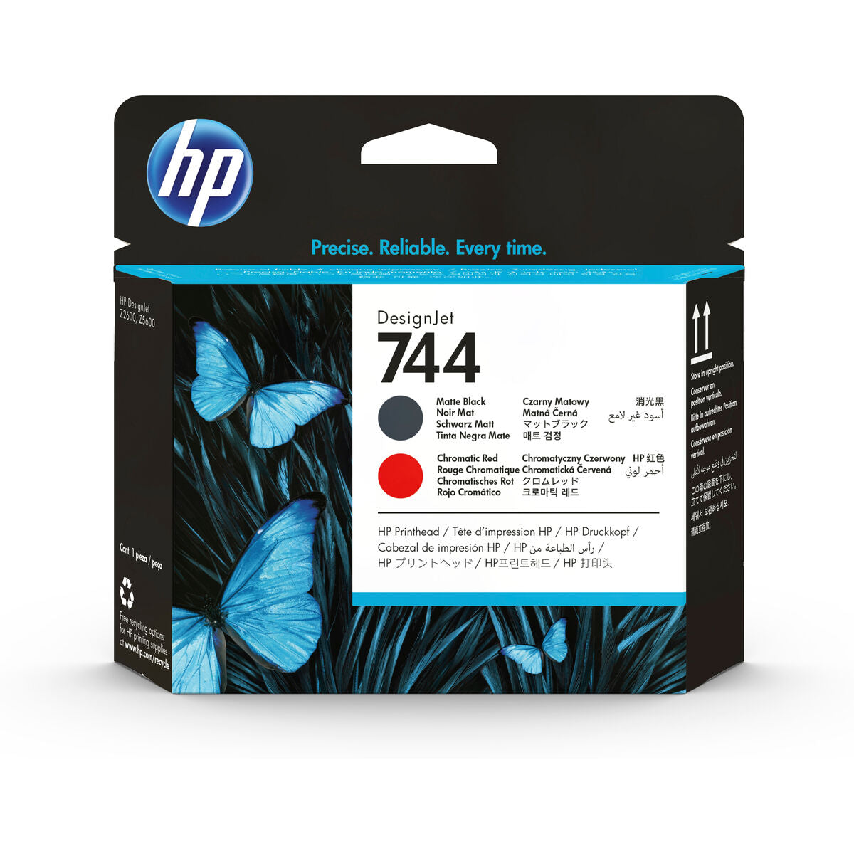 HP 744 original Printhead F9J88A Matte Black & Red