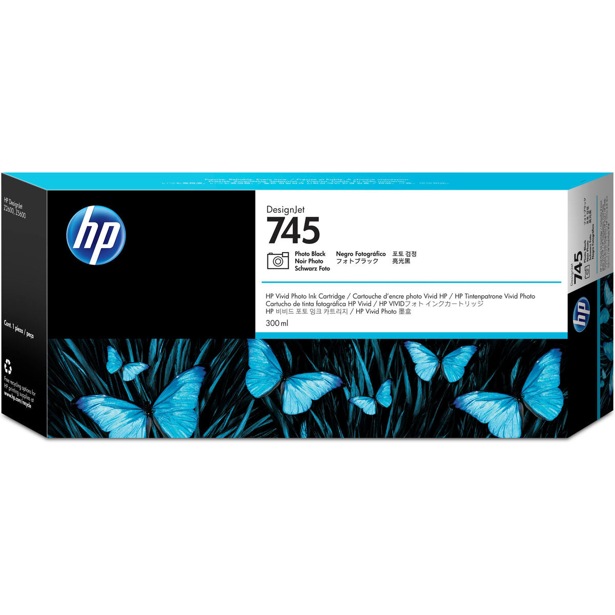 HP 745 original Ink cartridge F9K04A Photo Black 300 ml
