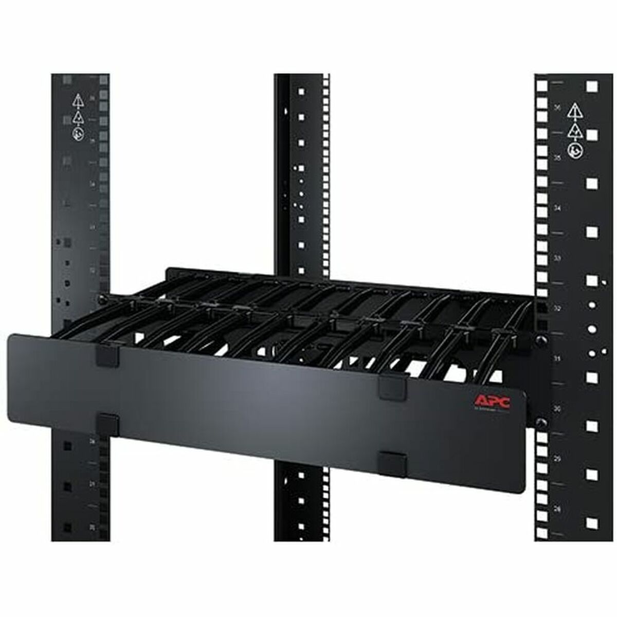 APC Horizontal Cable Manager Single-Sided with Cover Rack cable management kit Black 1U 19 TAA Compliant