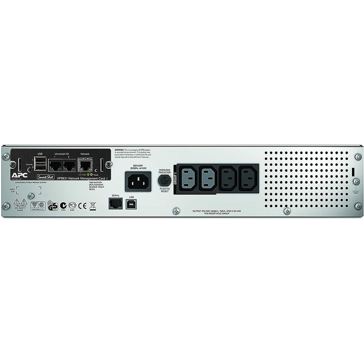APC Smart-UPS 750VA LCD RM UPS Rack AC 230V 500Watt 750VA Ethernet RS-232 USB oc 4 2U BK with APC UPS Network Management Card