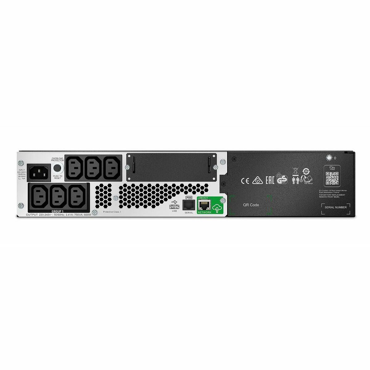 APC Smart-UPS Li-Ion 750VA Short Depth with SmartConnect UPS Rack AC 230V 600Watt 750VA 1-phase RS-232 USB oc 8 2U Black