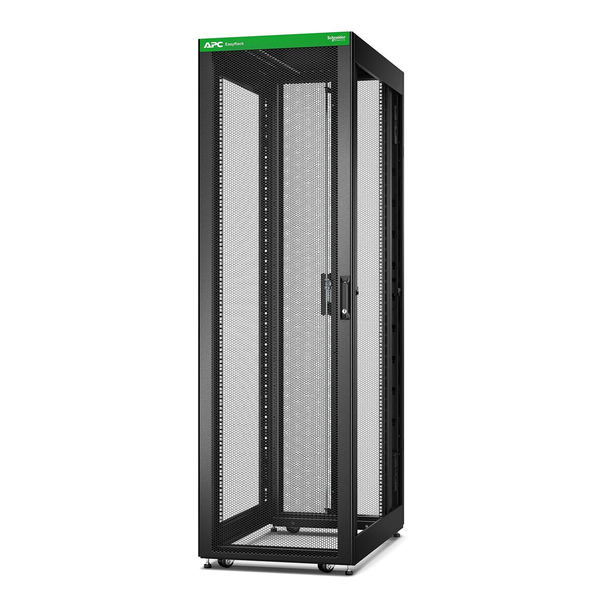 APC Easy Rack 42Ux600x1000 with Roof castors feet and 4Brackets No Side panels Bottom black