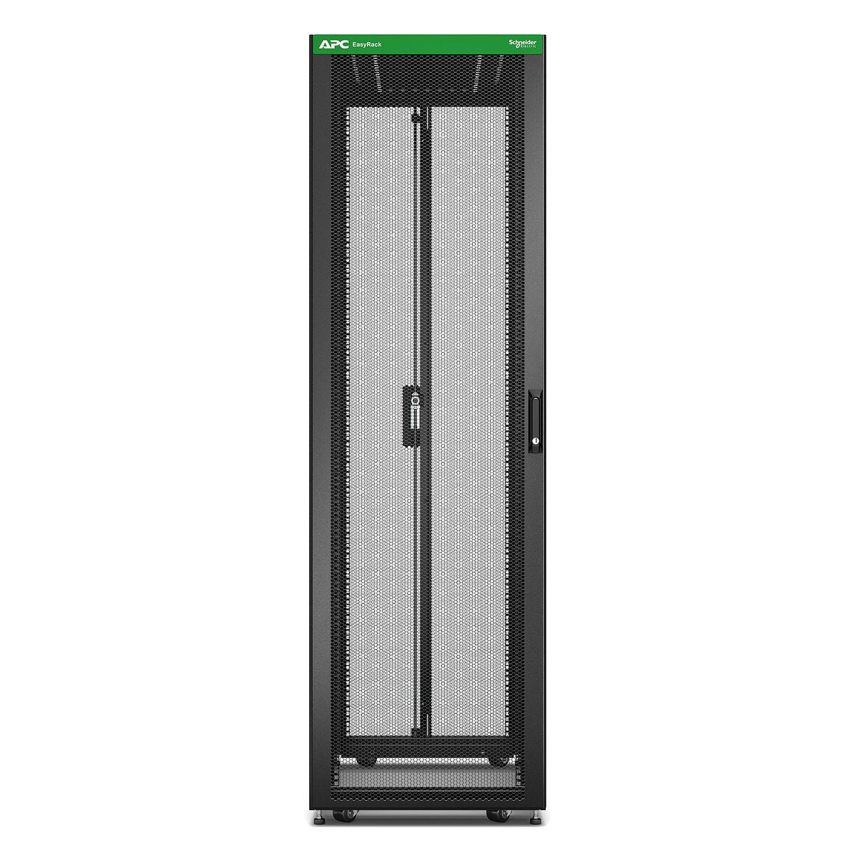 APC Easy Rack 42Ux600x1000 with Roof castors feet and 4Brackets No Side panels Bottom black