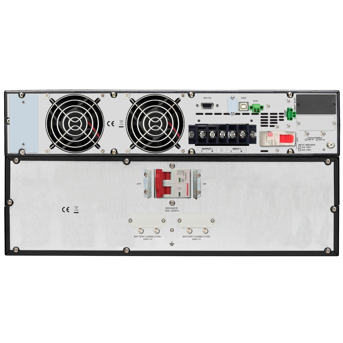 APC Easy UPS On-Line SRV UPS Rack AC 230V 5000Watt 5000VA 9Ah USB RS-232 output connectors 1 5U RAL 7010 with Rail Kit