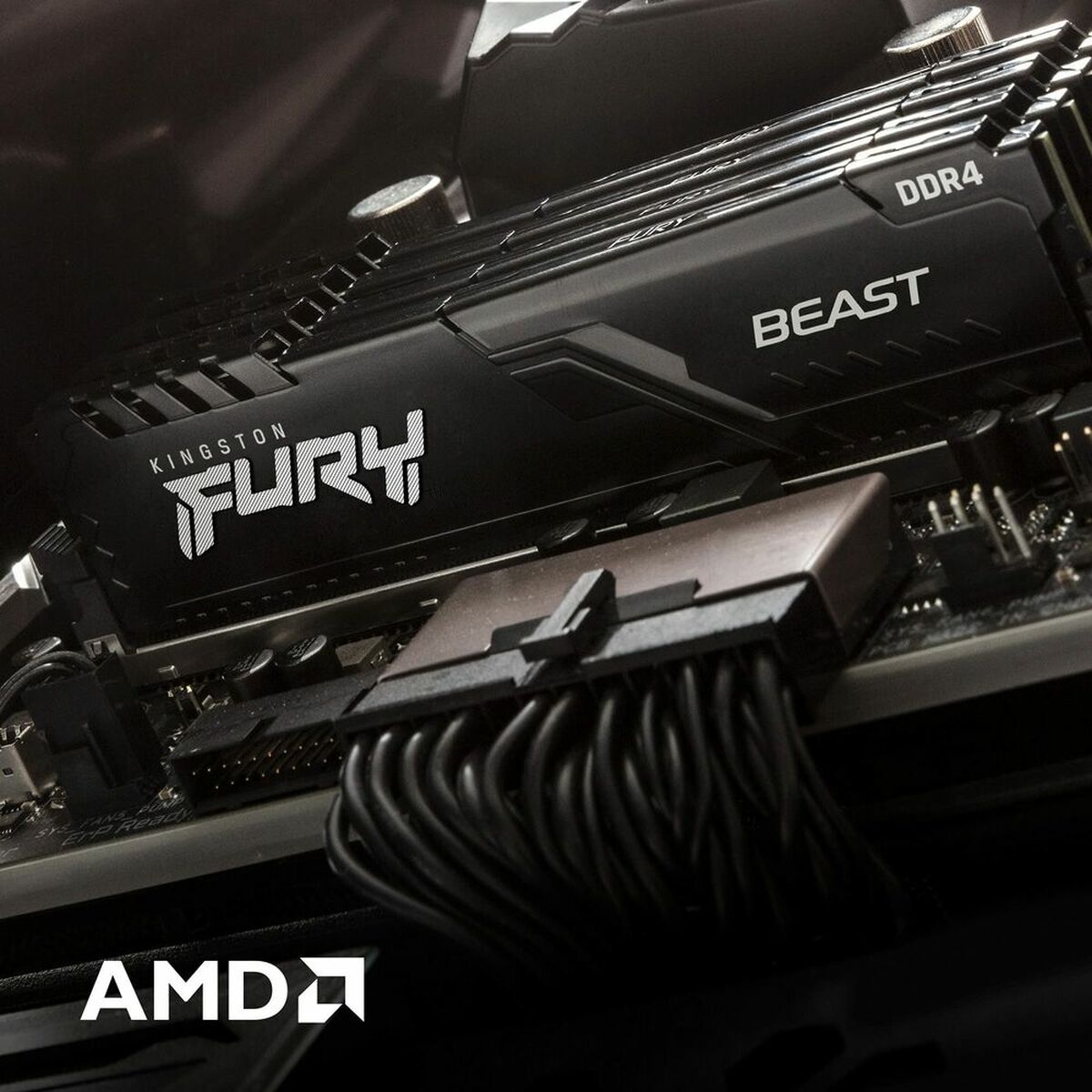 KINGSTON 16Go 3200MHz DDR4 CL16 DIMM 1Gx8 FURY Beast Black