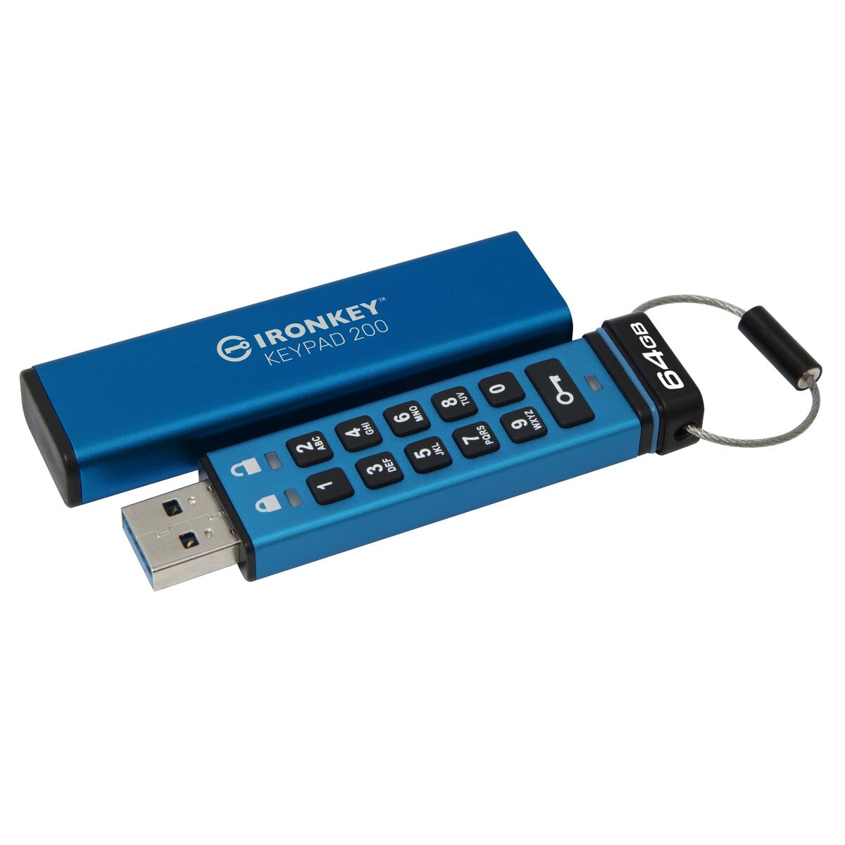 KINGSTON 64Go IronKey Keypad 200 FIPS 140-3 Lvl 3 Pending AES-256 Encrypted