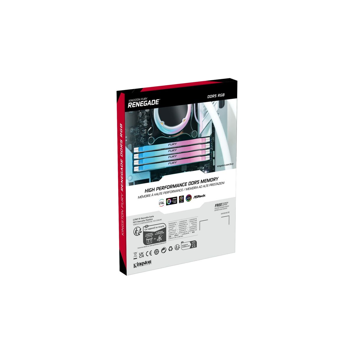 KINGSTON 16Go 8000MT/s DDR5 CL38 DIMM FURY Renegade RGB White XMP