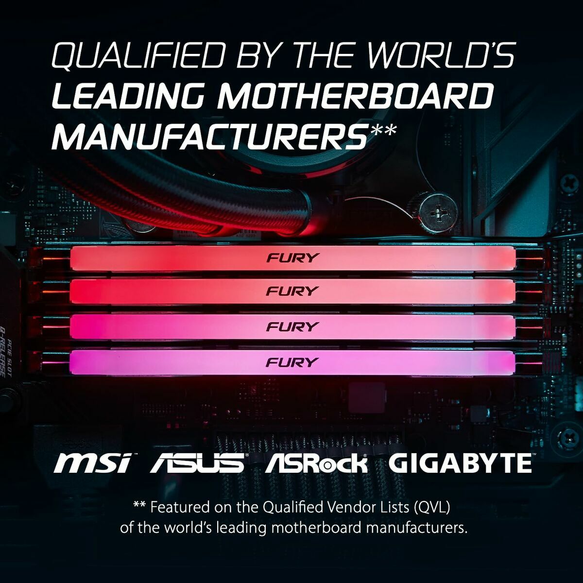KINGSTON 16Go 8000MT/s DDR5 CL38 DIMM FURY Renegade RGB White XMP