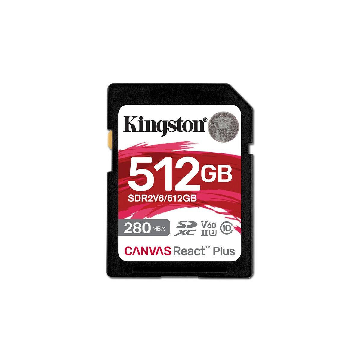 KINGSTON 512Go Canvas React Plus SDXC UHS-II 280R/150W U3 V60 for Full HD/4K