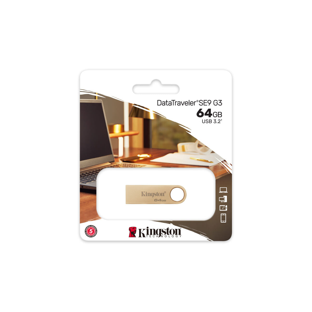 KINGSTON 64Go 220Mo/s Metal USB 3.2 Gen 1 DataTraveler SE9 G3