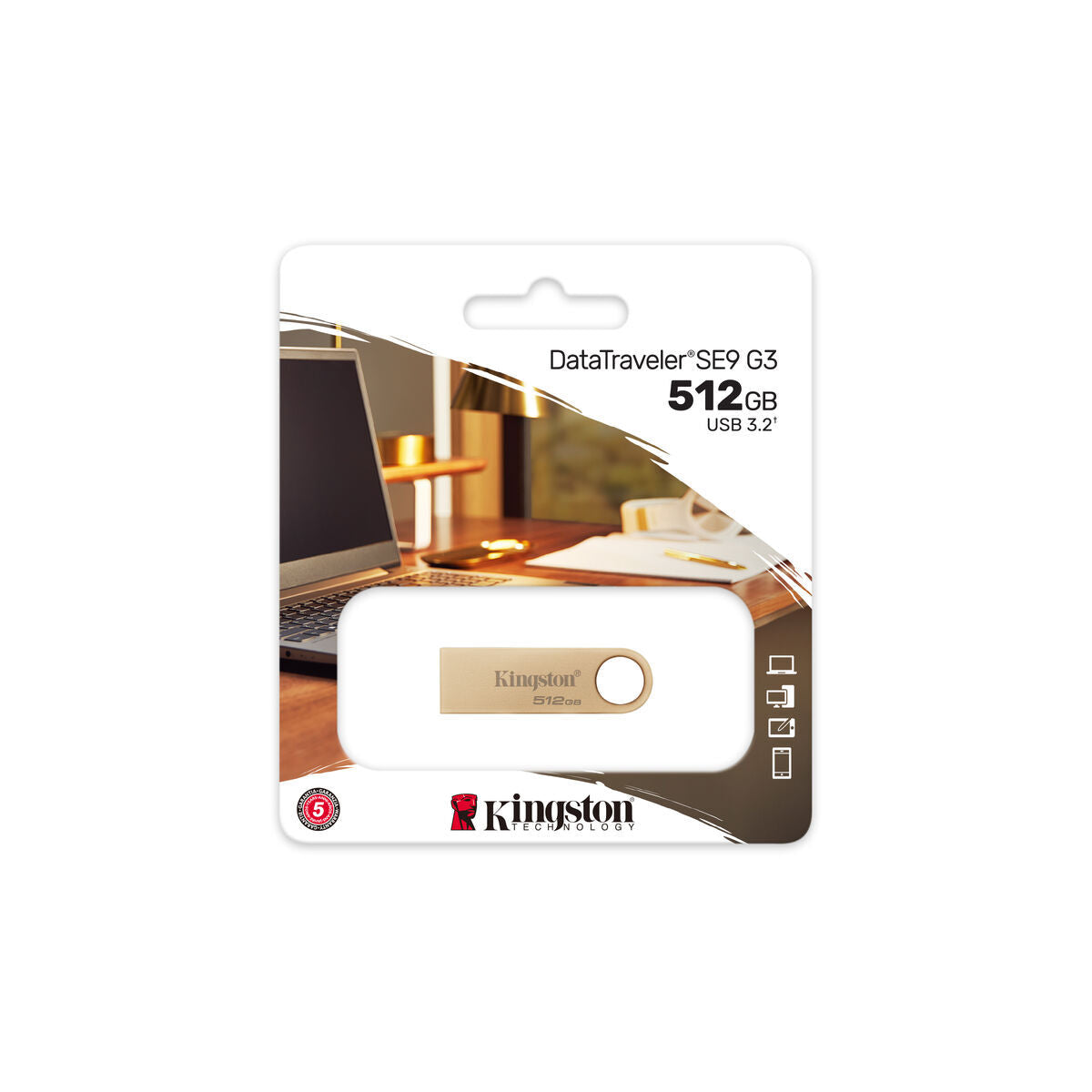 KINGSTON 512Go 220Mo/s Metal USB 3.2 Gen 1 DataTraveler SE9 G3