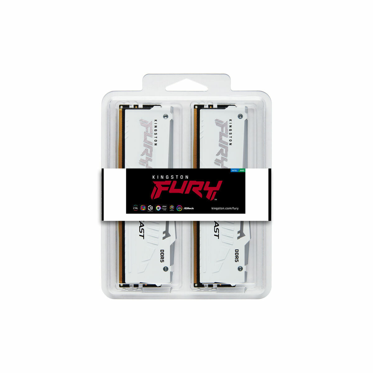 KINGSTON 64Go 6400MT/s DDR5 CL32 DIMM Kit of 2 FURY Beast White RGB EXPO