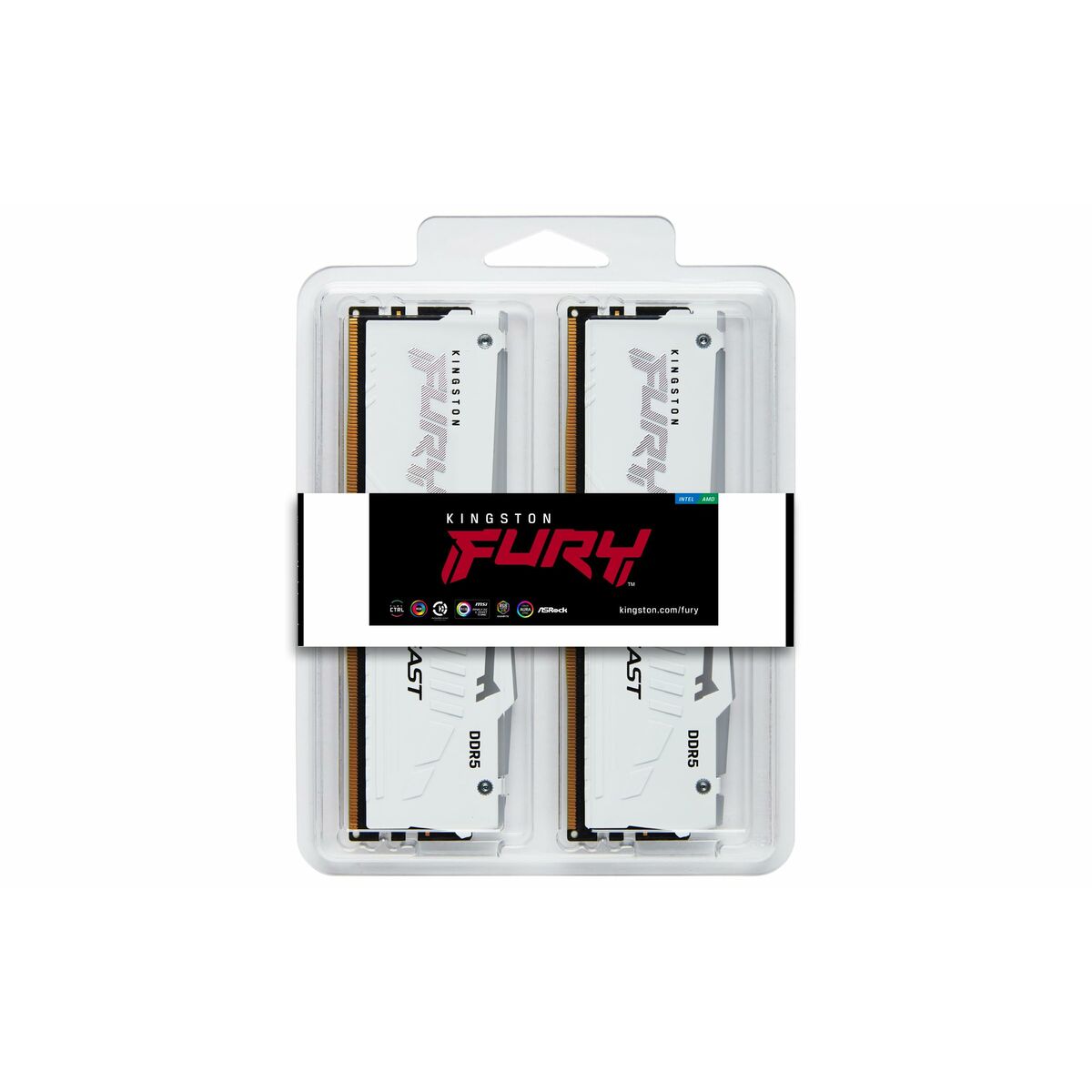 KINGSTON 32Go 6400MT/s DDR5 CL32 DIMM Kit of 2 FURY Beast White RGB EXPO