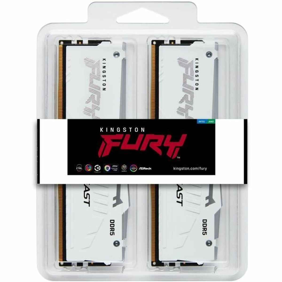 KINGSTON 32Go 6000MT/s DDR5 CL30 DIMM Kit of 2 FURY Beast White RGB EXPO
