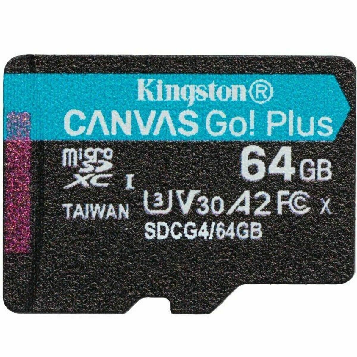 KINGSTON 64Go microSDXC Canvas Go Plus Gen4 200R A2 U3 Single Pack w/o ADP