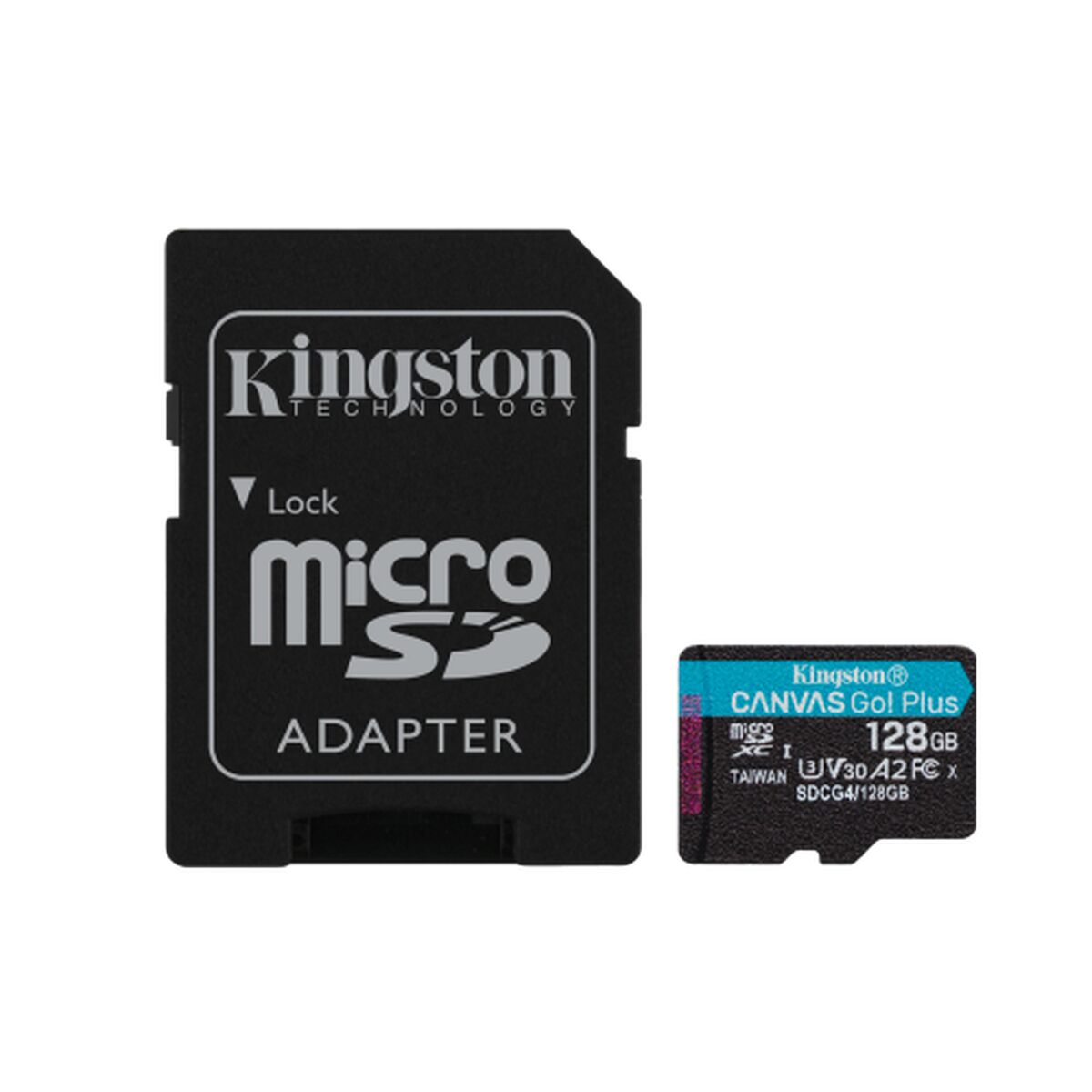 KINGSTON 128Go microSDXC Canvas Go Plus Gen4 200Mo/s A2 U3 V30 Card + Adapter