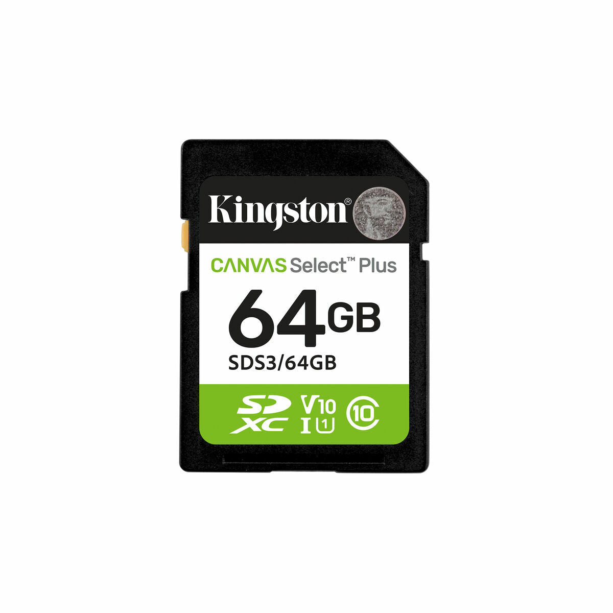KINGSTON Canvas Select Plus Carte mémoire SDXC 64Go Gen3 150MB/s C10 UHS-I U3 V30