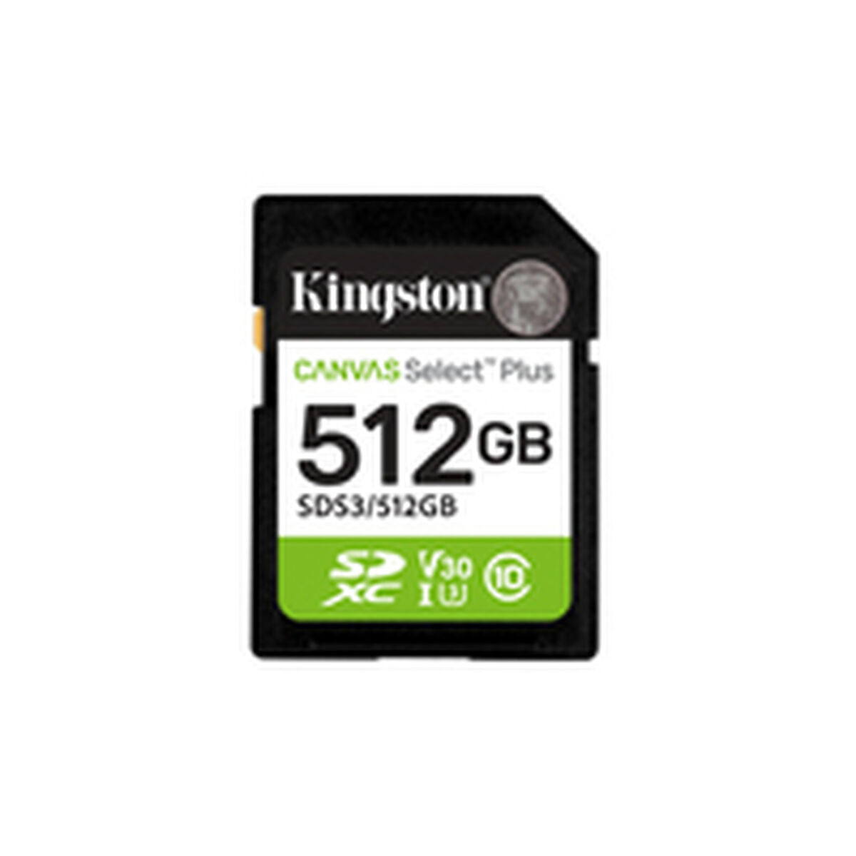 KINGSTON Canvas Select Plus Carte mémoire SDXC 512Go Gen3 150MB/s C10 UHS-I U3 V30
