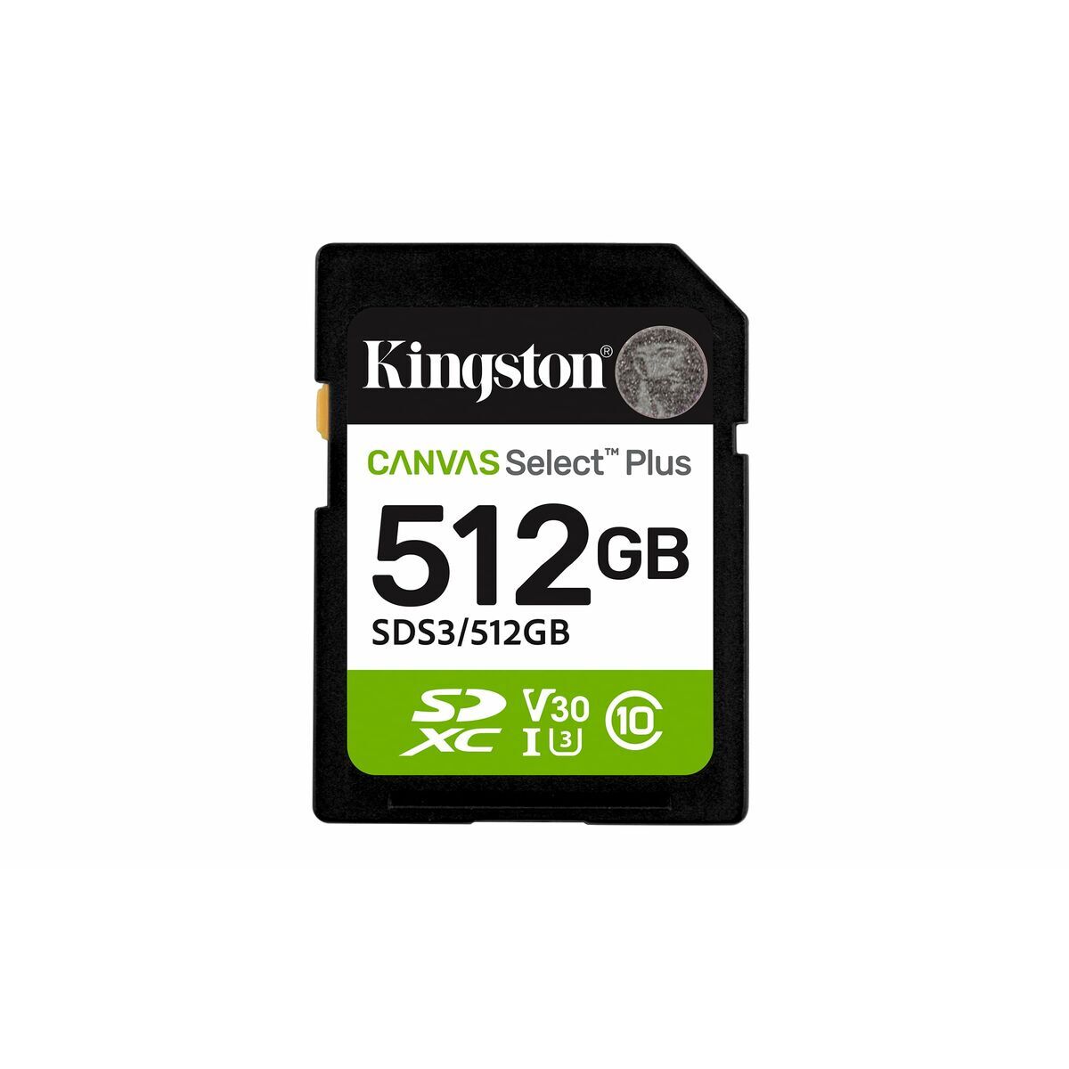KINGSTON Canvas Select Plus Carte mémoire SDXC 512Go Gen3 150MB/s C10 UHS-I U3 V30