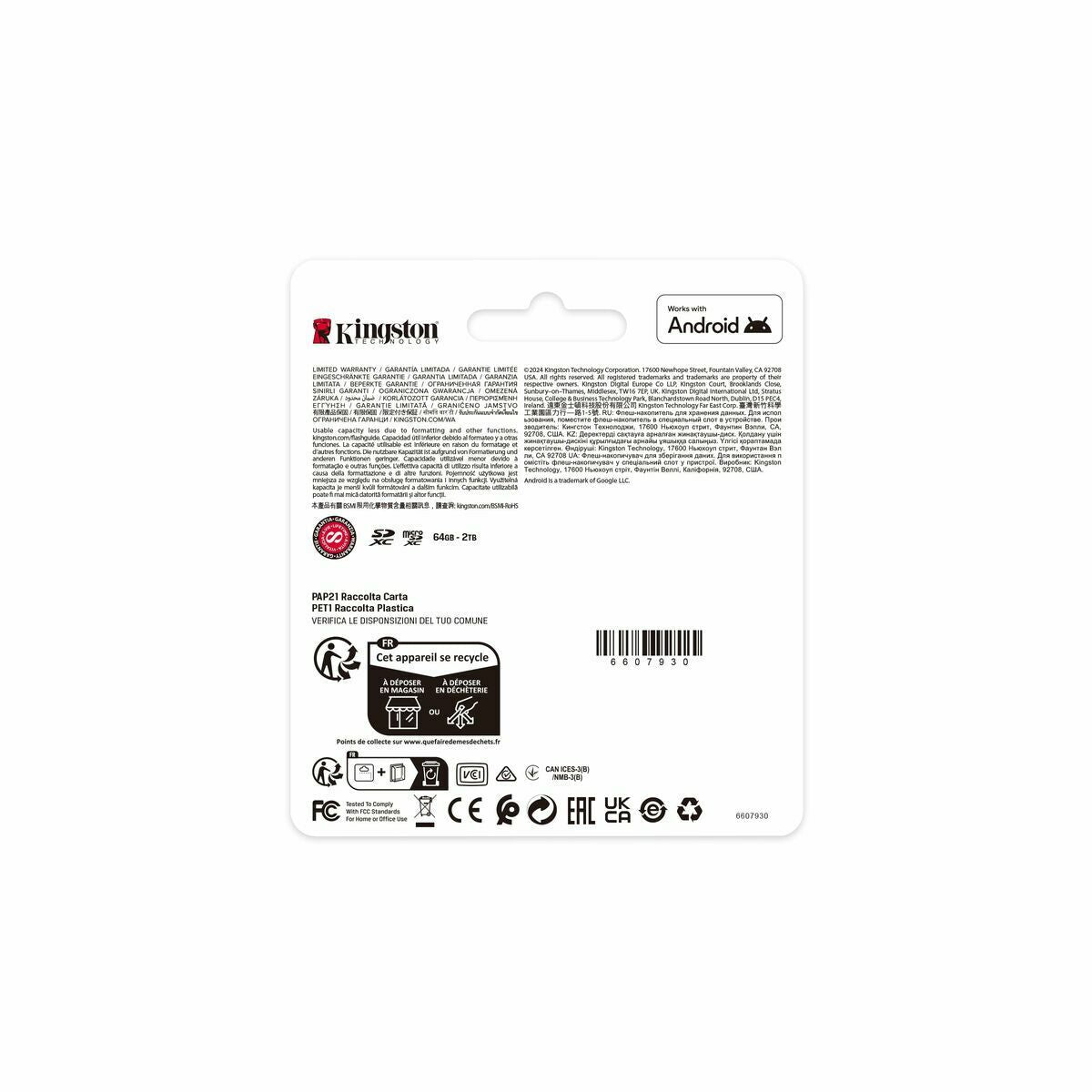 KINGSTON Canvas Select Plus Carte mémoire microSDXC 64Go Gen3 100MB/s A1 Adaptateur SD Inclus