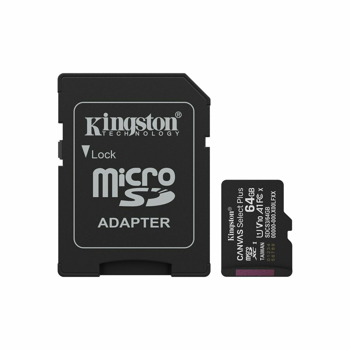 KINGSTON Canvas Select Plus Carte mémoire microSDXC 64Go Gen3 100MB/s A1 Adaptateur SD Inclus