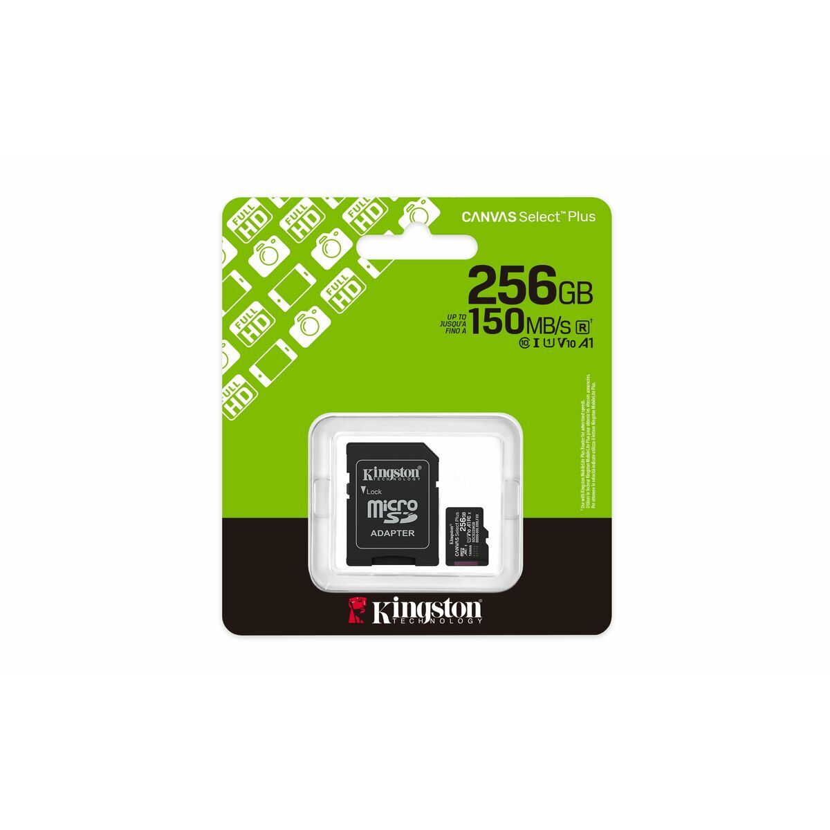 KINGSTON Canvas Select Plus Carte mémoire microSDXC 256Go Gen3 150MB/s A1 Adaptateur SD Inclus