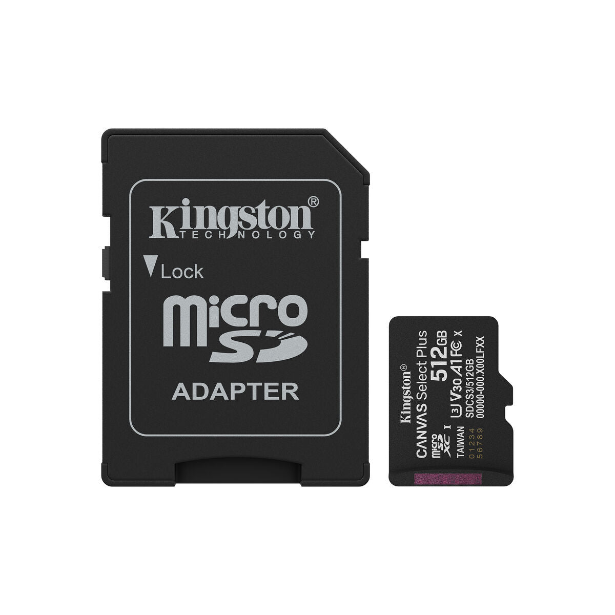 KINGSTON Canvas Select Plus Carte mémoire microSDXC 512Go Gen3 150MB/s A1 Adaptateur Inclus