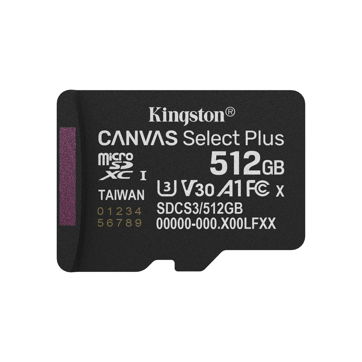 KINGSTON Canvas Select Plus Carte mémoire microSDXC 512Go Gen3 150R A1 Adaptateur SD Non Inclus