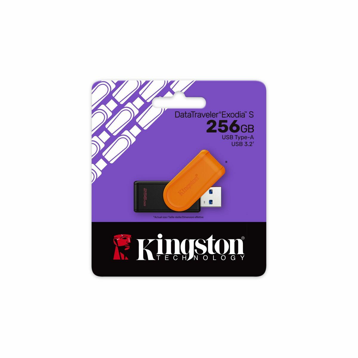 KINGSTON 256Go Portable USB 3.2 Gen 1 DataTraveler Exodia S Black/Orange