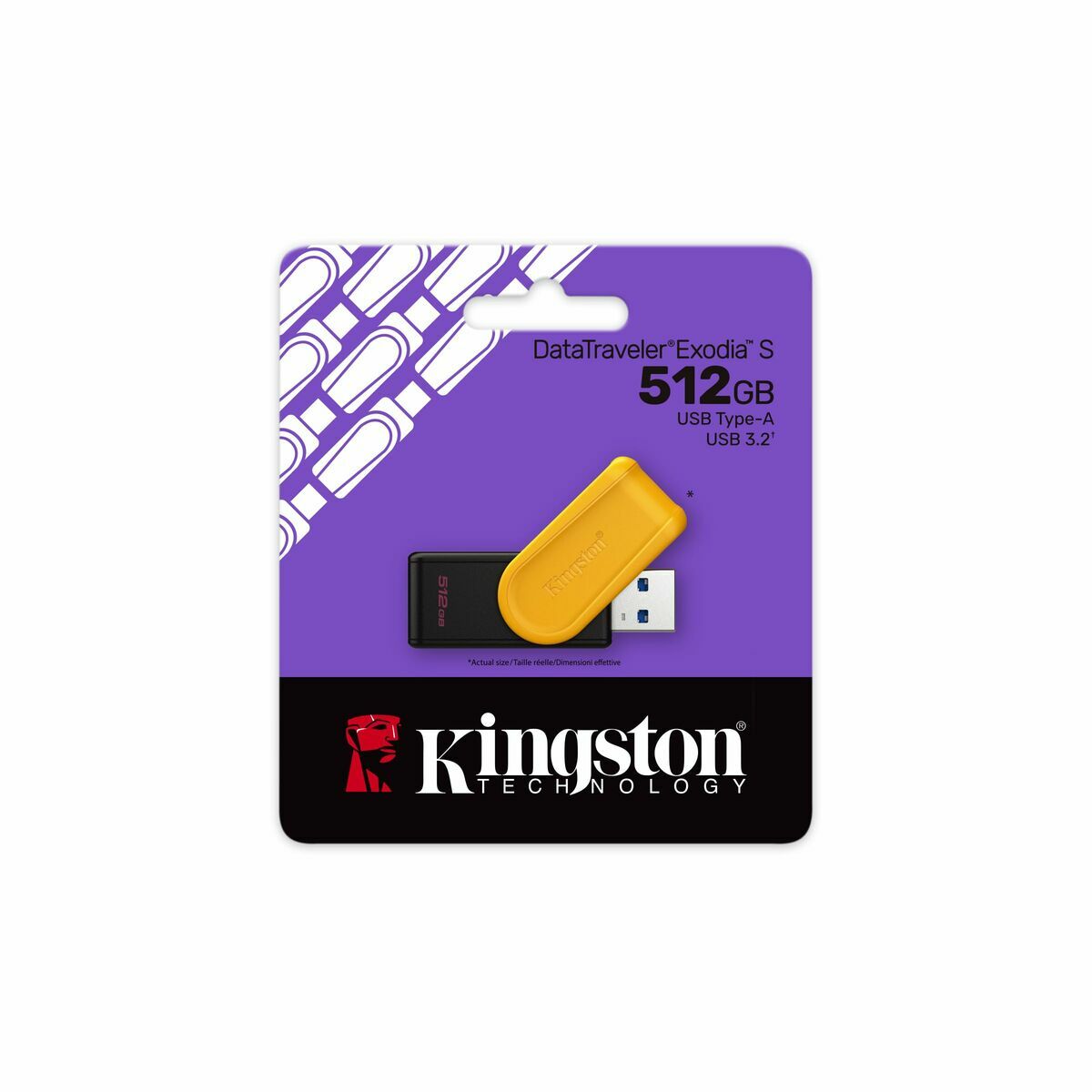 KINGSTON 512Go Portable USB 3.2 Gen 1 DataTraveler Exodia S Black/Yellow