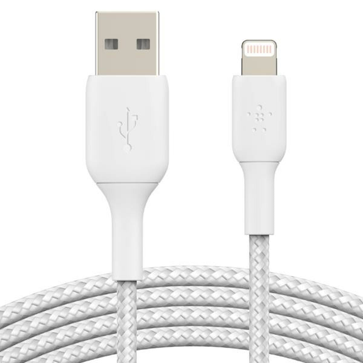 BELKIN BOOST CHARGE USB-A to Lightning Cable Braided 2M White