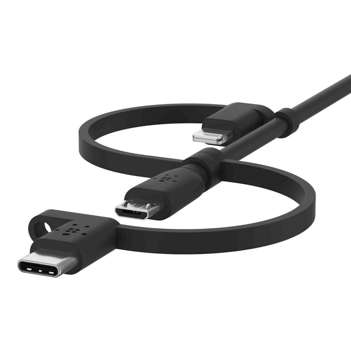 BELKIN Cable USB-A vers USB-C Lightning et MicroUSB