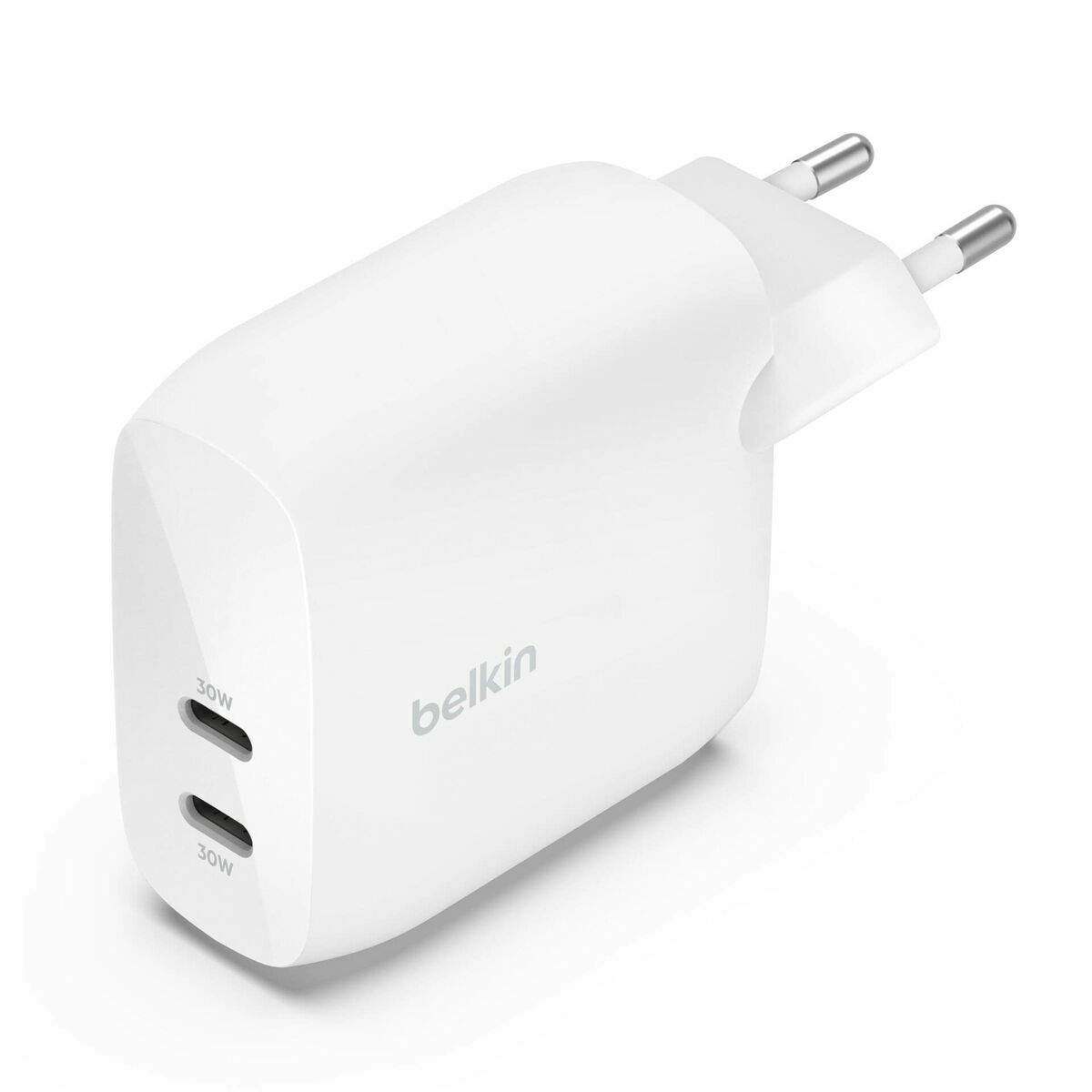 BELKIN BOOST CHARGE 60w USB-C PD Dual 30w Wall Charger White