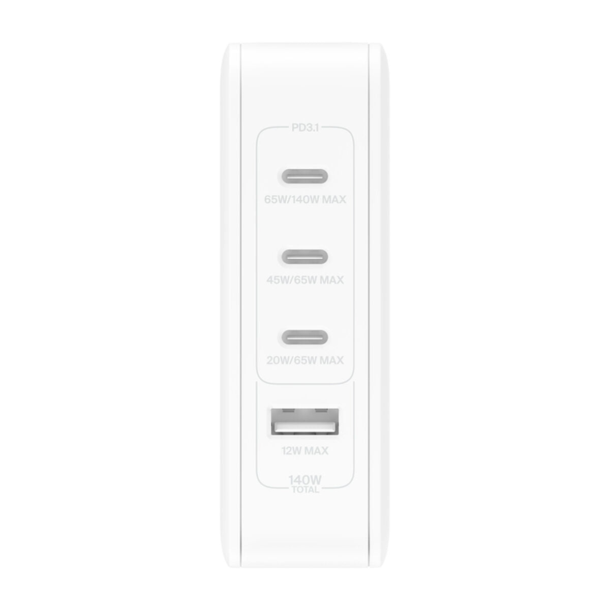 BELKIN PD 140W GAN Wall Charger White With UK+EU+US Plug