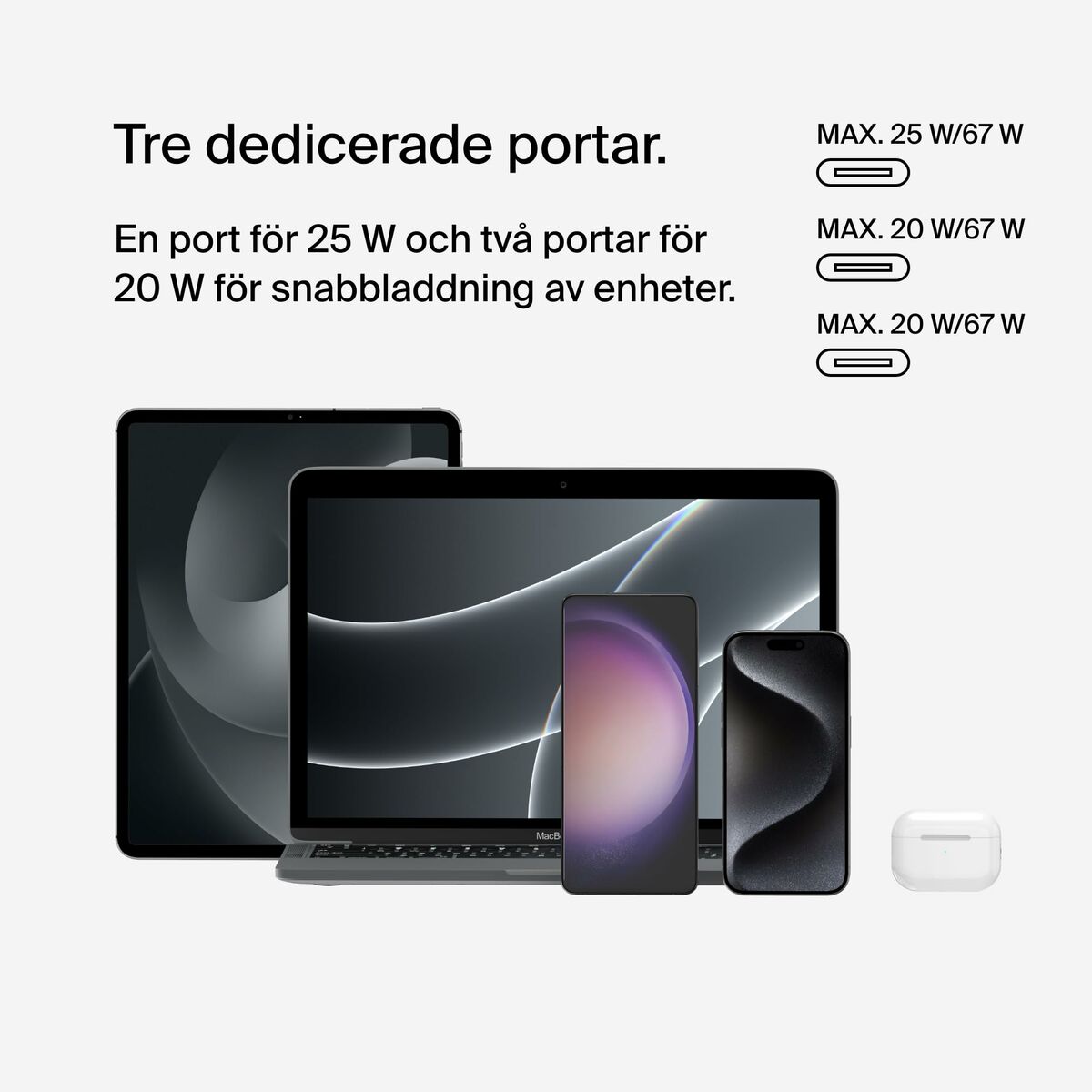 BELKIN BOOSTCHARGE 3-Port USB-C Wall Charger with PPS 67w