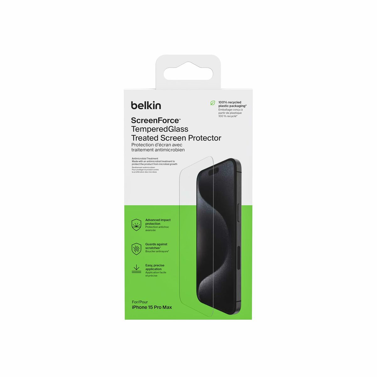 BELKIN ScreenForce Pro TemperedGlass AM Screen Protection for iPhone 15 Pro Max