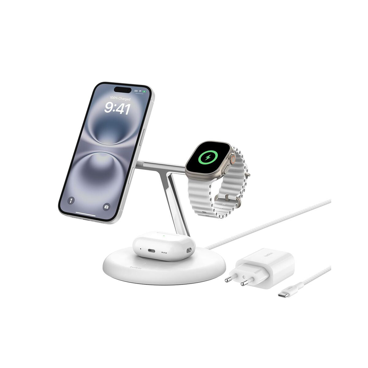 BELKIN BOOST CHARGE PRO 3in1 Qi2 15w Magnetic Adjustable Charging Stand