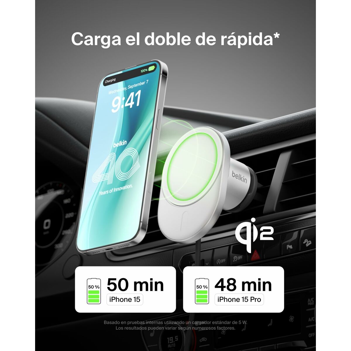 BELKIN Qi2 15W Car Vent Mount CLA