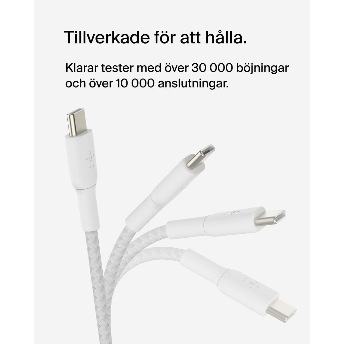 BELKIN BOOST CHARGE USB-C to USB-C Cable Braided 2m White