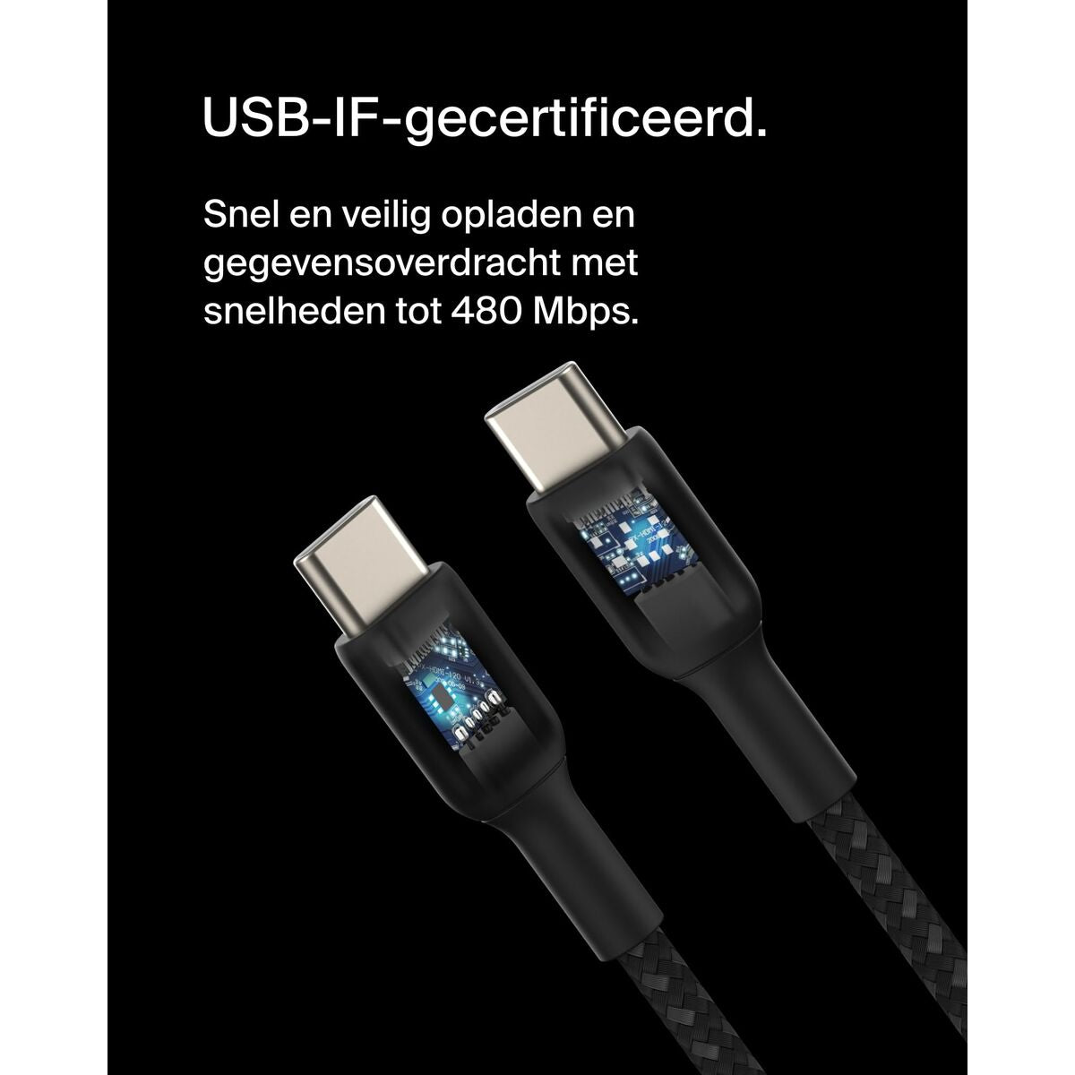 BELKIN BOOST CHARGE USB-C to USB-C Cable Braided 0.15m Black
