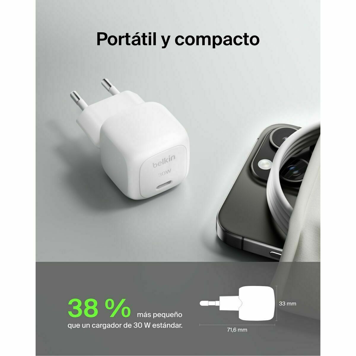 BELKIN 30W USB PD Wall Charger with PPS WHT