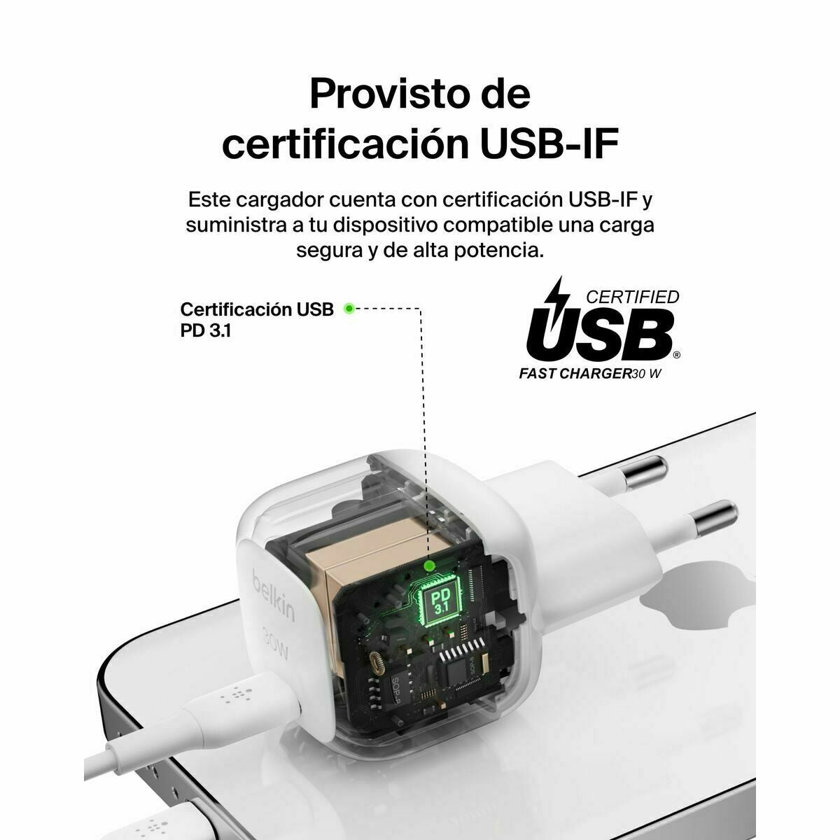 BELKIN 30W USB PD Wall Charger with PPS WHT