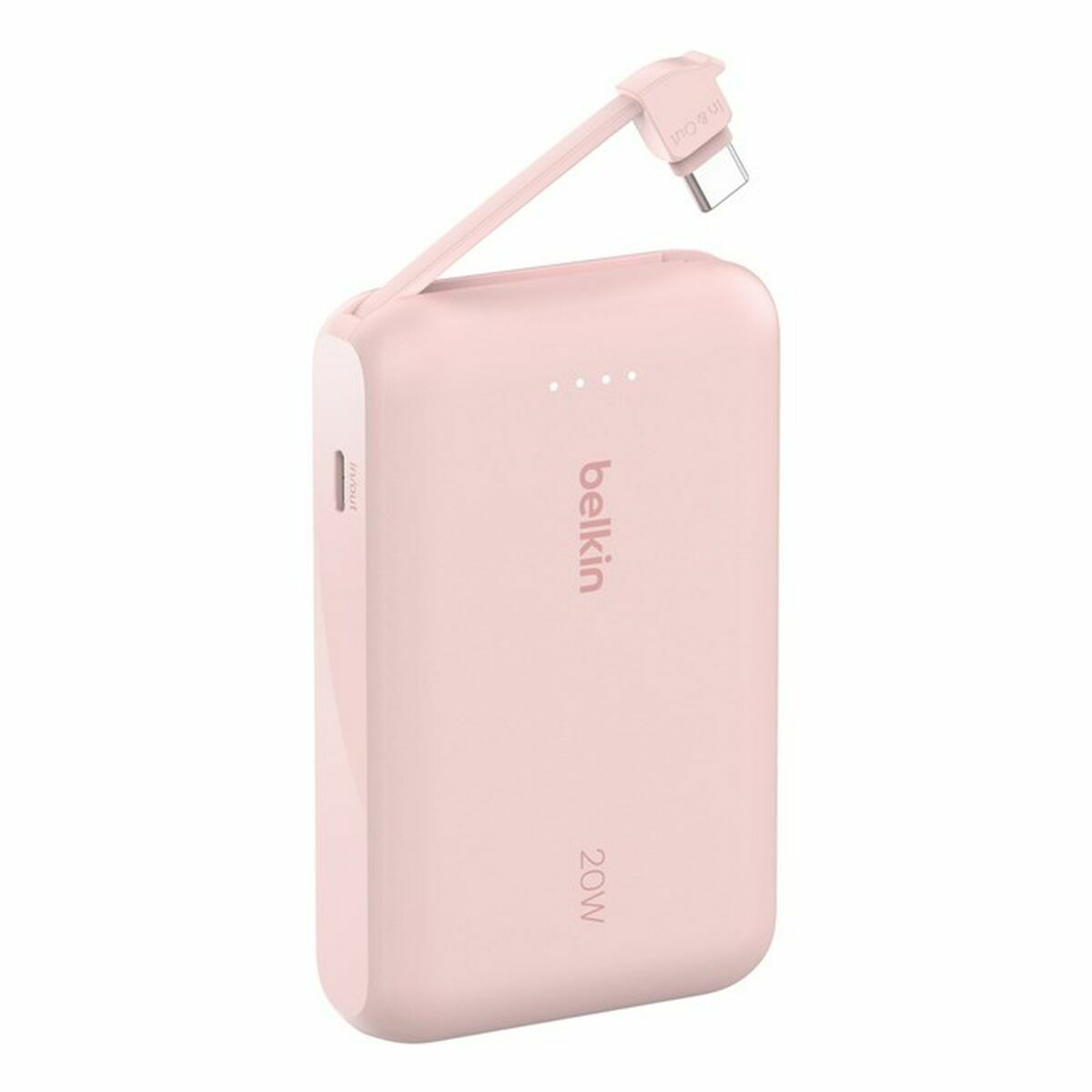 BELKIN 10k PD20w Integrated USB-C Cable Power Bank Pink