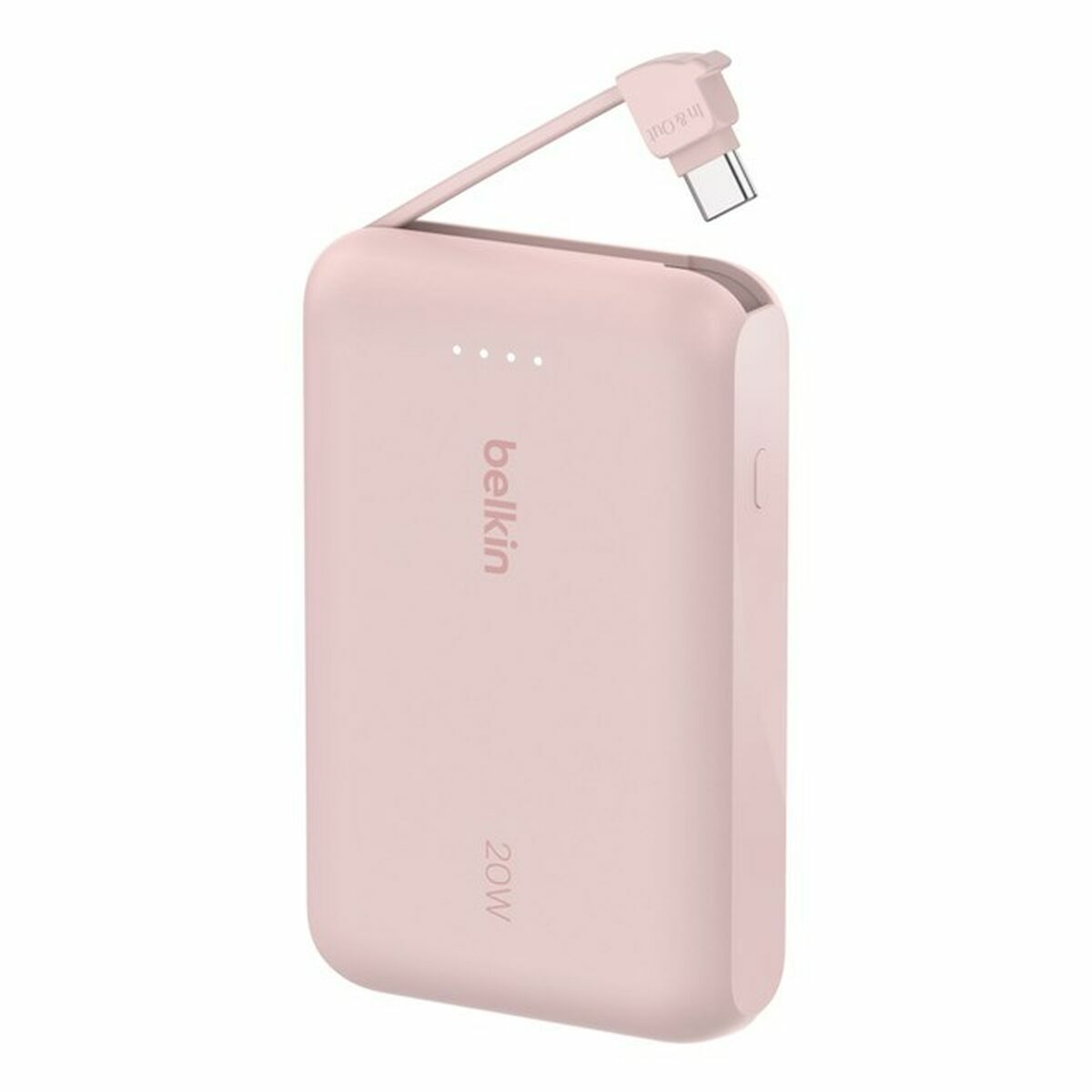 BELKIN 10k PD20w Integrated USB-C Cable Power Bank Pink