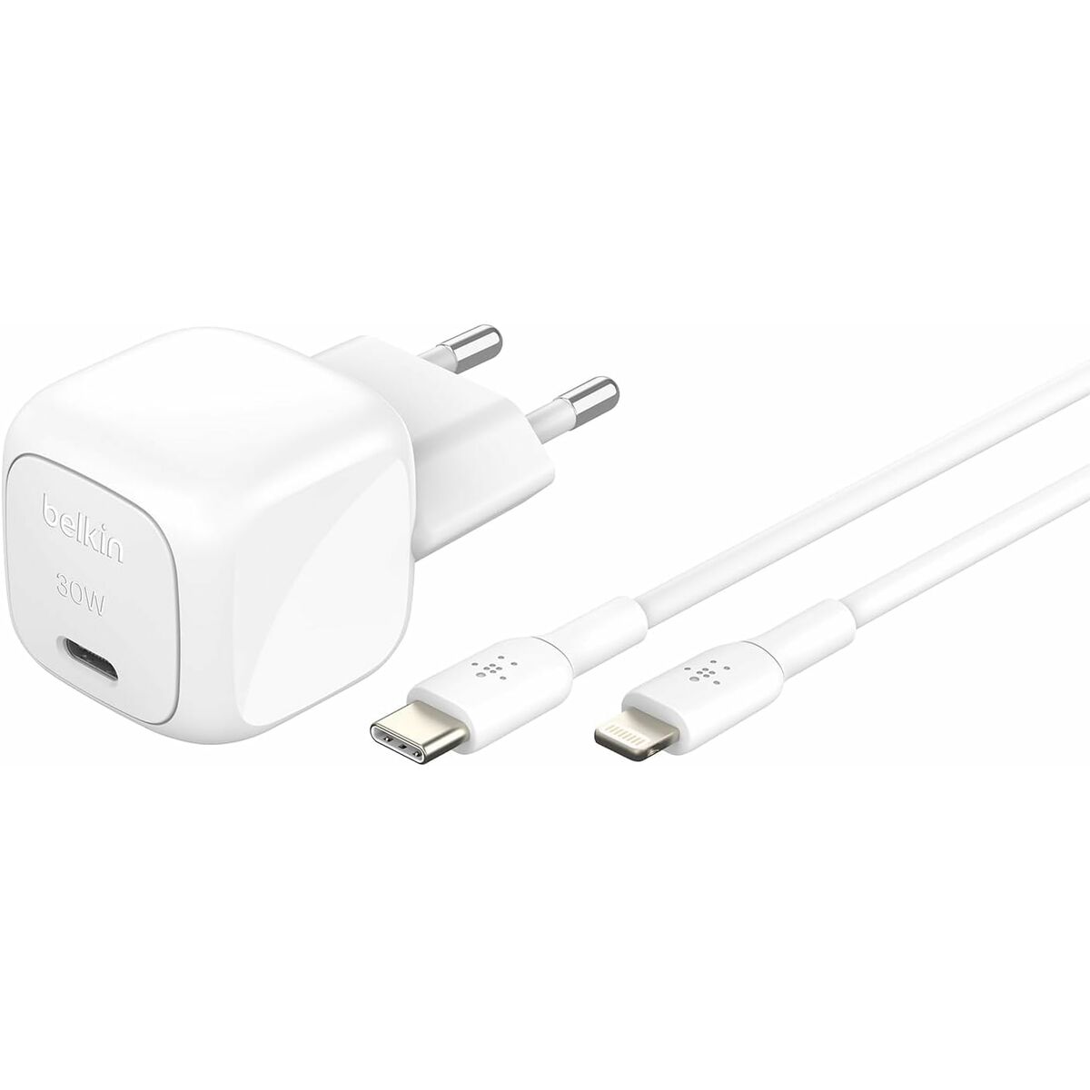 BELKIN 30W USB PD Wall Charger with PPS WHT w/1m C-LTG
