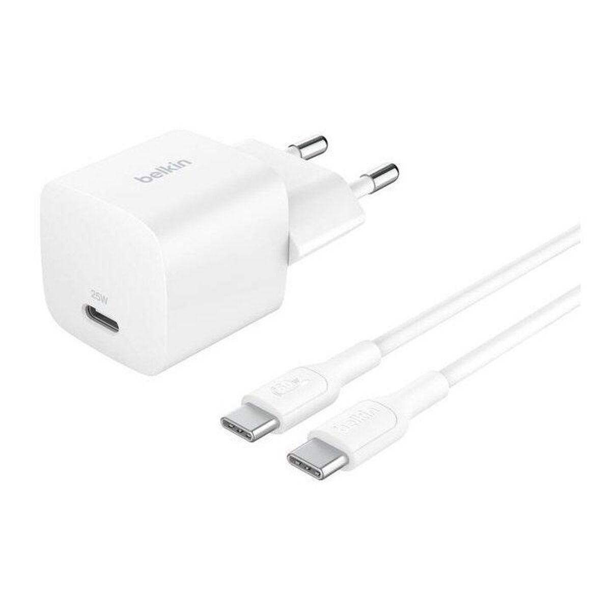 BELKIN 25W USB PD Wall Charger with PPS WHT w/1m C-C Cable